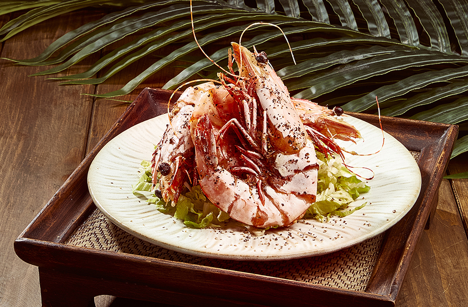 Wok-fried King Prawns with Black Pepper Wok-fried King Prawns with Black Pepper