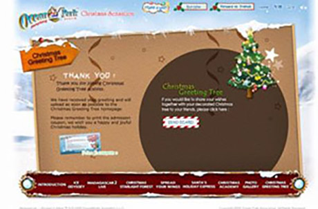 Christmas Greeting Tree homepage (www.oceanpark.com.hk/christmas/tch)