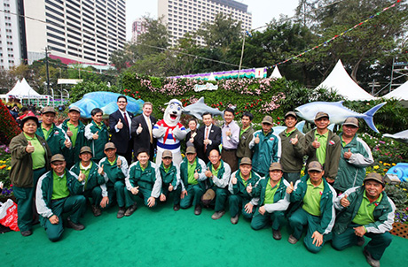 Photo 3: Members of the Ocean Park Management with the Park’s Landscaping and supporting teams