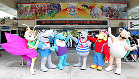 Ocean Park mascots bring the exciting news that Park attendance for the summer months of July to August (to date) has already exceeded one million.
