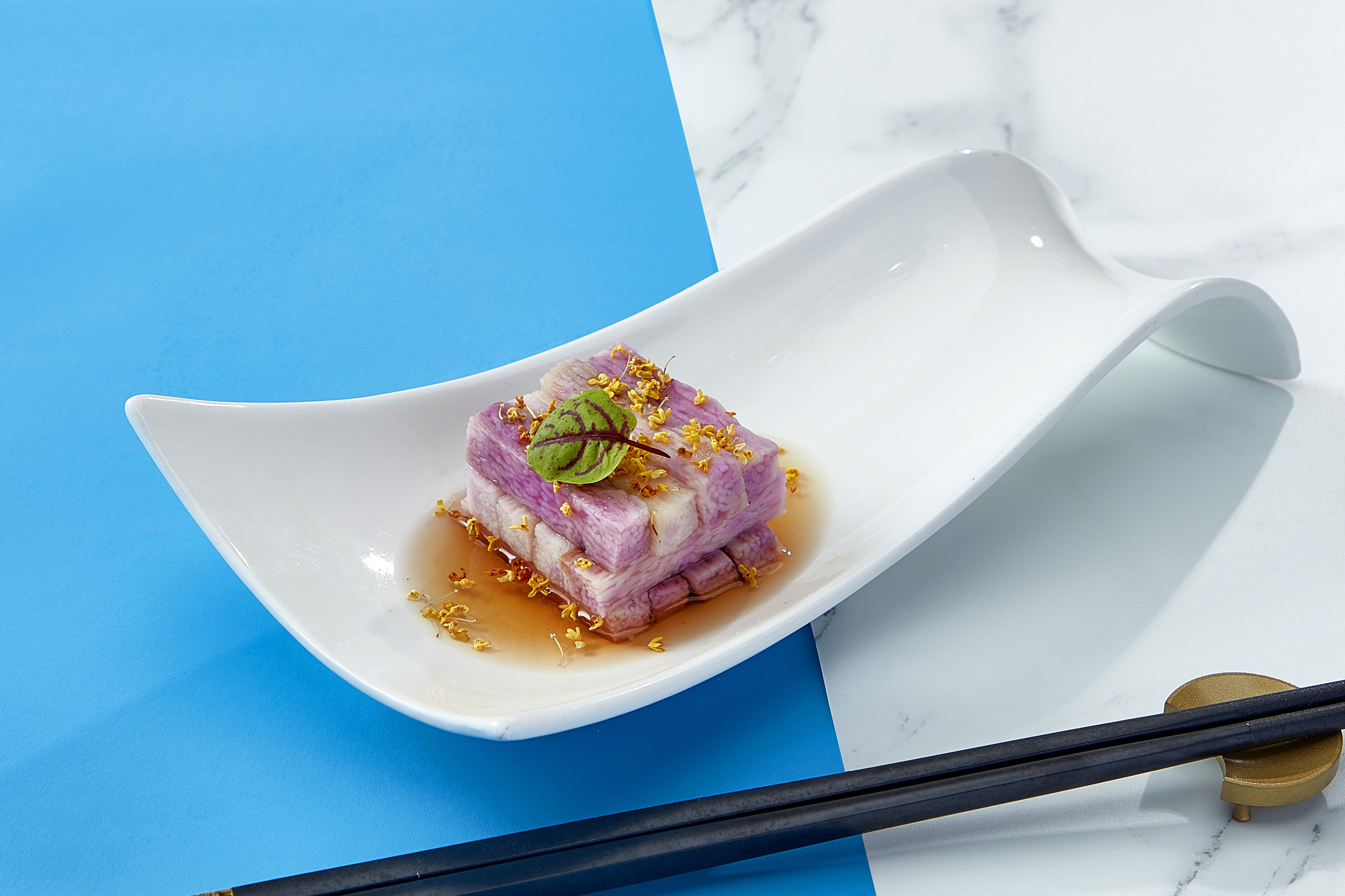Chinese Purple Yam with Sugar Osmanthus Sauce