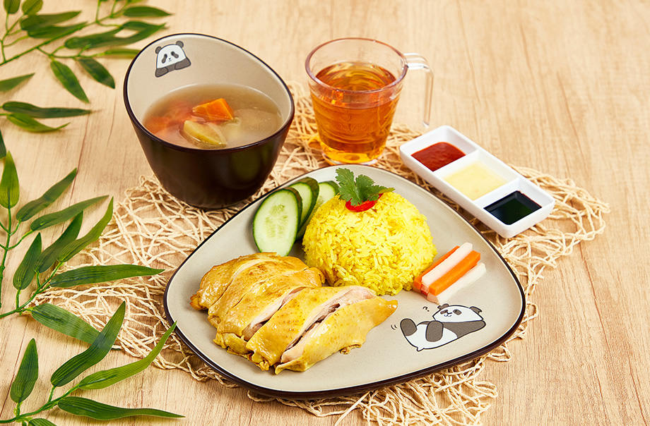 無骨海南雞髀飯配老火靚湯及中國茶