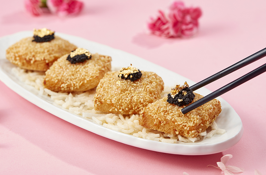 Prawn Toast with Fish Roe