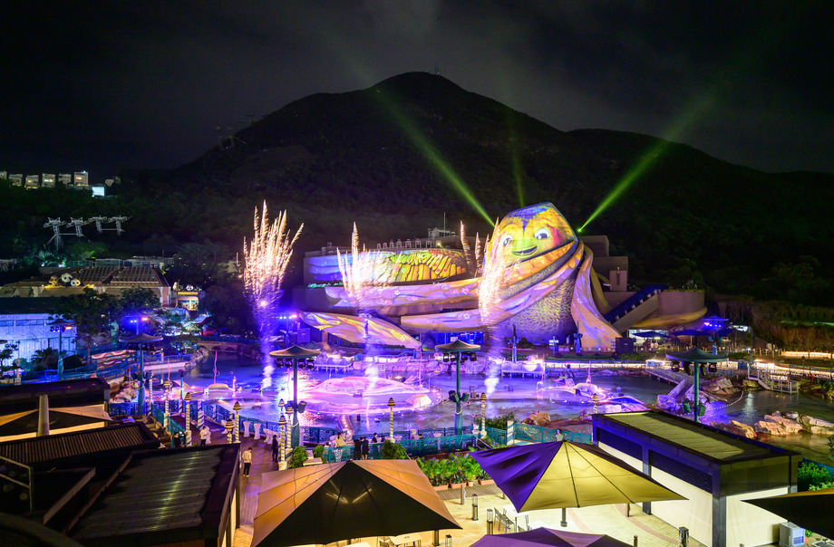 Illuminate the Night: Enchanting Giant Panda Multimedia Show!